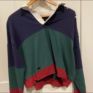 distressed collared shirt